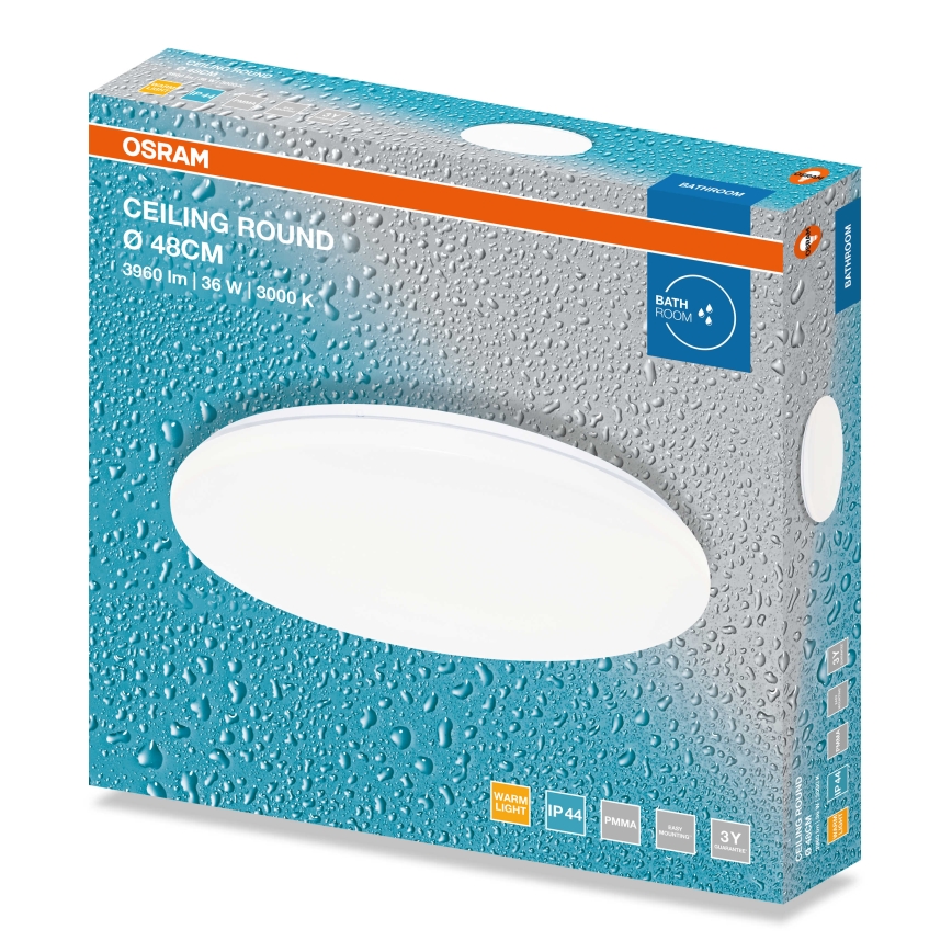 Osram - LED-plafondlamp voor de badkamer CEILING ROUND LED/36W/230V 3000K Ø 48 cm IP44 wit