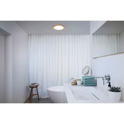 Osram - LED plafondlamp voor badkamer ORBIS DISC LED/22W/230V 3000/4000K Ø 30 cm IP44 bruin