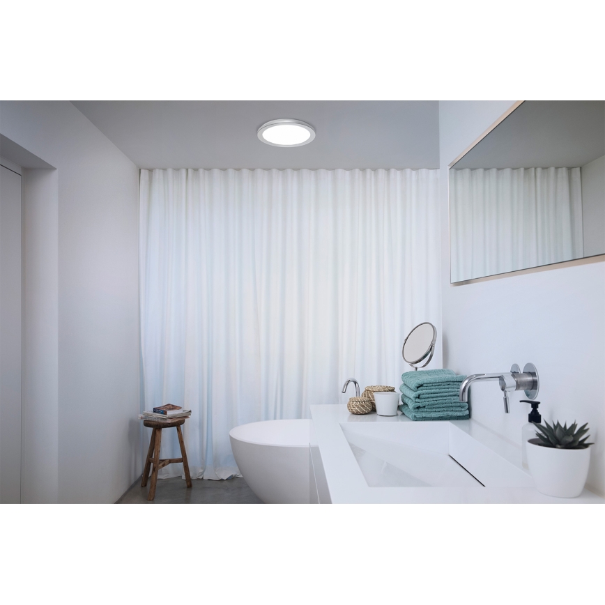Osram - LED-plafondlamp voor badkamer ORBIS DISC LED/22W/230V 3000/4000K Ø 30 cm IP44 mat chroom