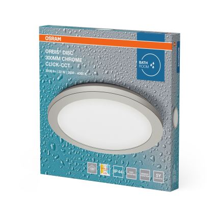 Osram - LED-plafondlamp voor badkamer ORBIS DISC LED/22W/230V 3000/4000K Ø 30 cm IP44 mat chroom