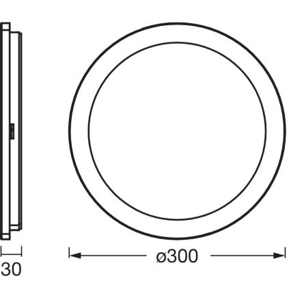 Osram - LED-plafondlamp voor badkamer ORBIS DISC LED/22W/230V 3000/4000K Ø 30 cm IP44 mat chroom