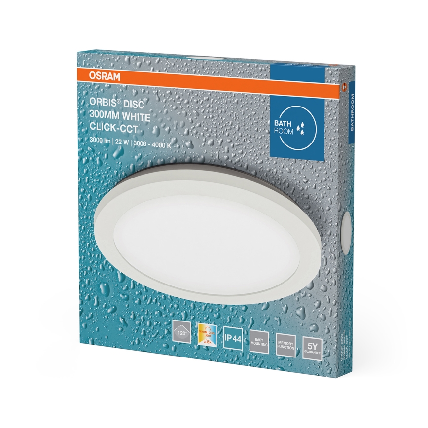 Osram - LED plafondlamp voor de badkamer ORBIS DISC LED/22W/230V 3000/4000K Ø 30 cm IP44 wit