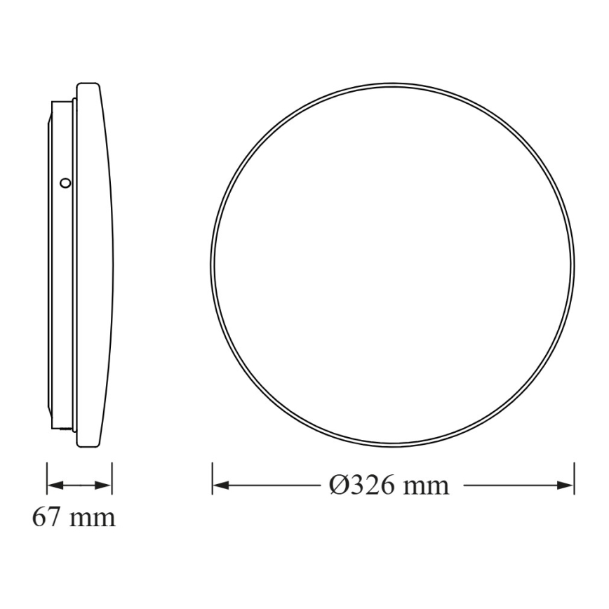 Osram - LED plafondlamp voor badkamer met schemersensor CEILING ROUND LED/18W/230V 4000K Ø 33 cm IP44 wit