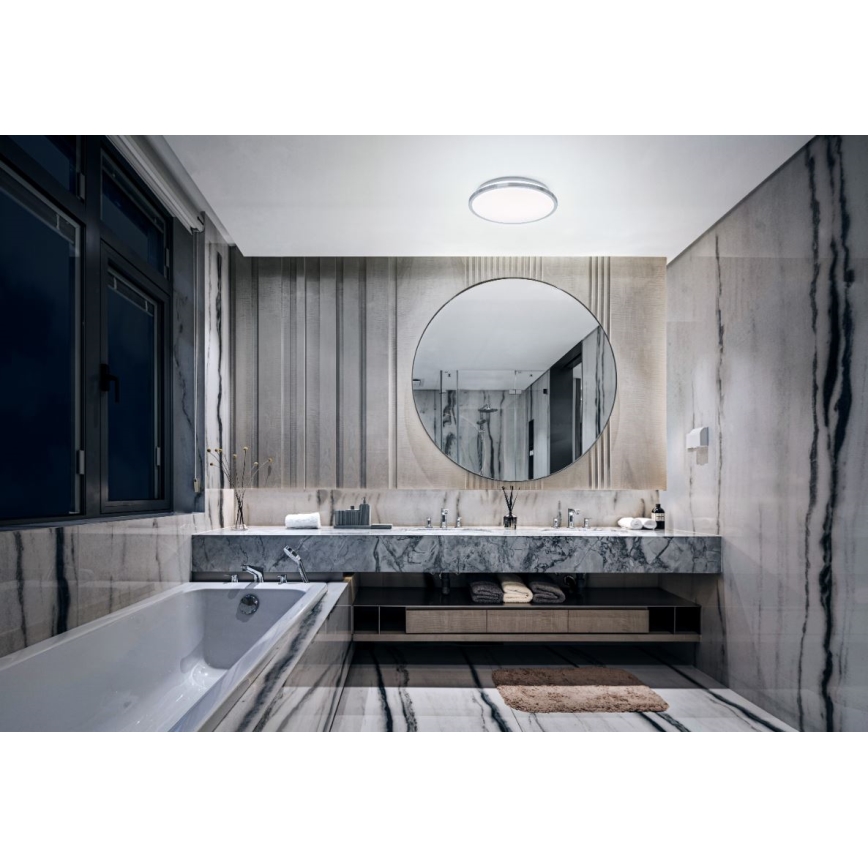 Osram - LED plafondlamp voor badkamer DISC LED/18W/230V 3000/4000K Ø 30 cm IP44 zilver