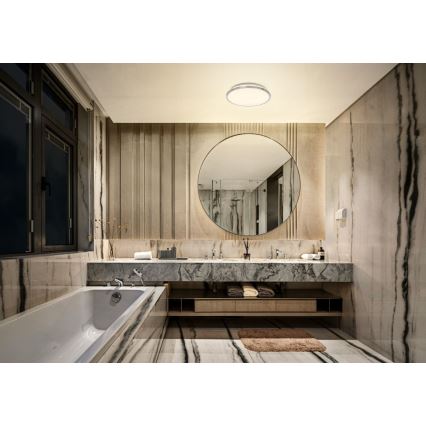 Osram - LED plafondlamp voor badkamer DISC LED/18W/230V 3000/4000K Ø 30 cm IP44 zilver