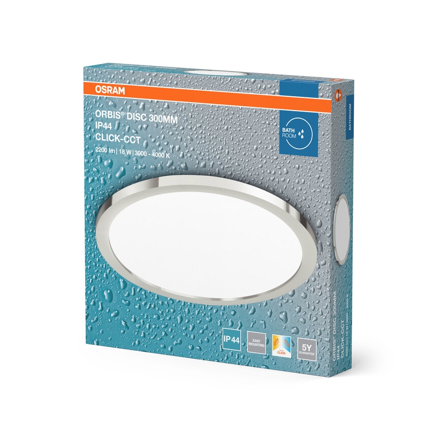 Osram - LED plafondlamp voor badkamer DISC LED/18W/230V 3000/4000K Ø 30 cm IP44 zilver