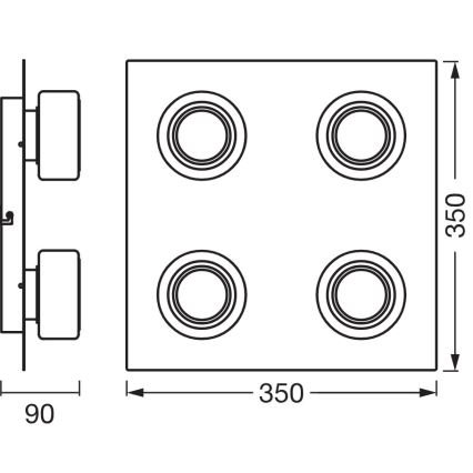 Osram - LED-plafondlamp voor de badkamer ORBIS FLAME 4xLED/5,5W/230V 3000/4000K IP44 glanzend chroom