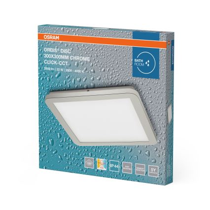 Osram - LED plafondlamp voor badkamer ORBIS DISC LED/22W/230V 3000/4000K 30x30 cm IP44 roestvrij staal