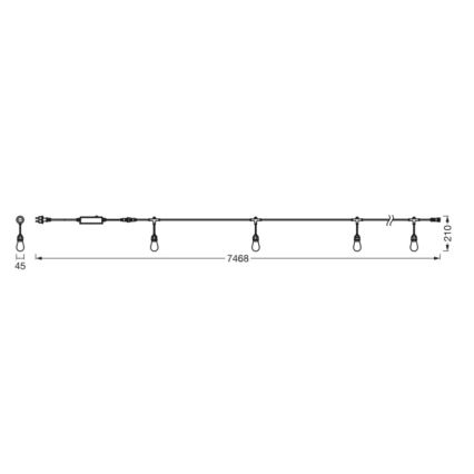 Osram - RGB LED dimbaar buitenlichtsnoer SMART+ STRING 12xLED/230V 7,47m IP44 Wi-Fi