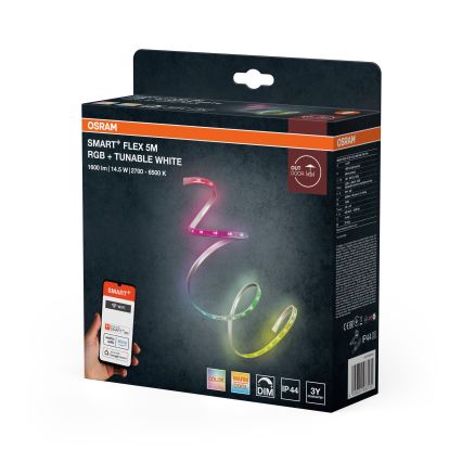 Osram - LED RGBW dimbare buiten-LED-strip SMART+ FLEX 5m LED/14,5W/230V 2700-6500K IP44 Wi-Fi