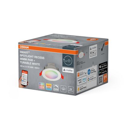Osram - LED RGB dimbaar inbouwspot SMART+ DOWNLIGHT LED/4,5W/230V 3000-6500K Wi-Fi