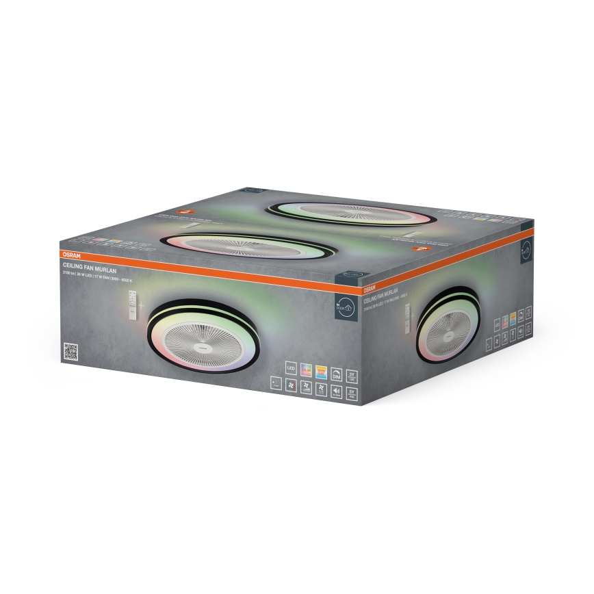 Osram - Dimbare LED-plafondlamp met geïntegreerde ventilator MURLAN LED/26W/230V 3000-6500K + afstandsbediening