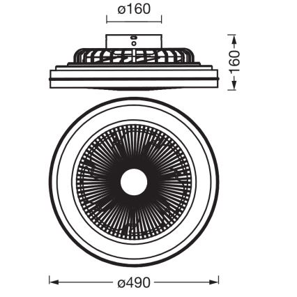 Osram - Dimbare LED-plafondlamp met geïntegreerde ventilator MURLAN LED/26W/230V 3000-6500K + afstandsbediening