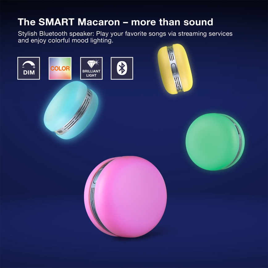 Osram - SMART+ MACARON RGB LED dimbare luidspreker LED/1,75W/3,7V 450 mAh roze