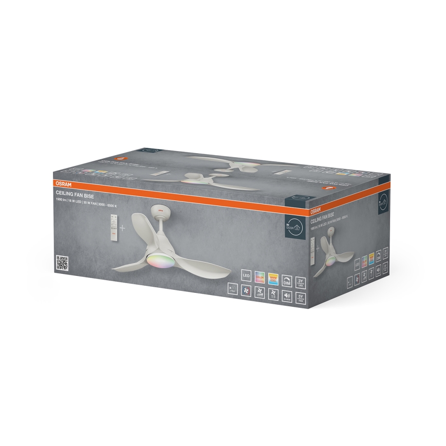 Osram - LED RGB dimbare plafondventilator NORDES LED/18W/230V 3000-6500K + afstandsbediening