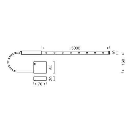 Osram - Dimbare RGB-LED-strip FLEX BATTERY 5m LED/5W/4xAA + afstandsbediening
