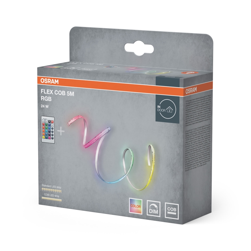 Osram - dimbare RGBW LED-strip FLEX COB 5m LED/24W/230V 2700-6500K + afstandsbediening