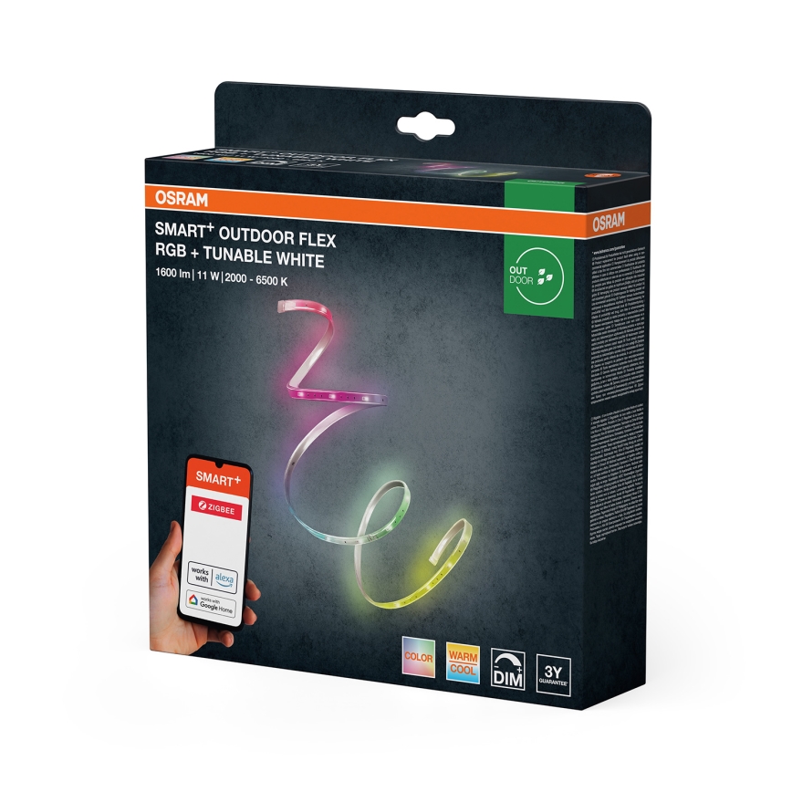 Osram - Dimbare RGB+TW LED-strip voor buiten SMART+ FLEX 5m LED/11W/230V 2000-6500K IP65