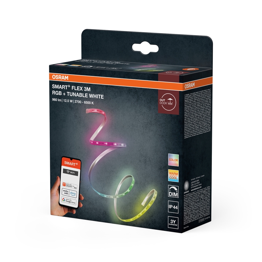 Osram - LED RGB+TW dimbare buiten-LED-strip SMART+ FLEX 3m LED/12,5W/230V 2700-6500K IP44 Wi-Fi