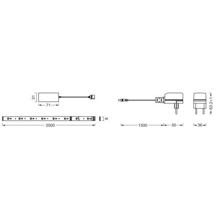 Osram - LED RGB+TW dimbare strip SMART+ FLEX 2m LED/8,5W/230V 2700-6500K Wi-Fi