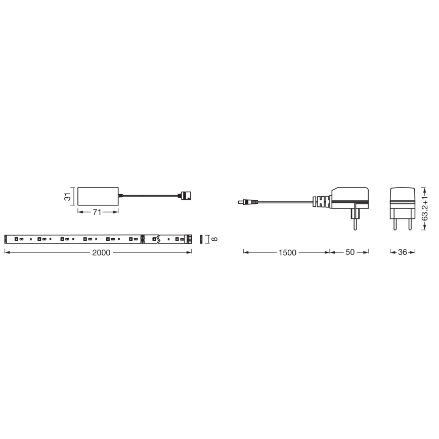 Osram - LED RGB+TW dimbare strip SMART+ FLEX 2m LED/8,5W/230V 2700-6500K Wi-Fi