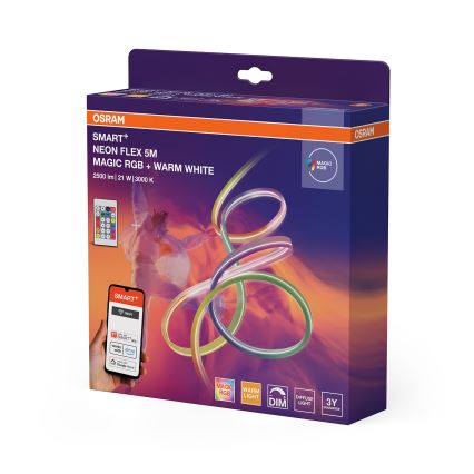 Osram - LED RGBW dimbare buiten-LED-strip SMART+ MAGIC 5m LED/21W/230V IP44 Wi-Fi + afstandsbediening