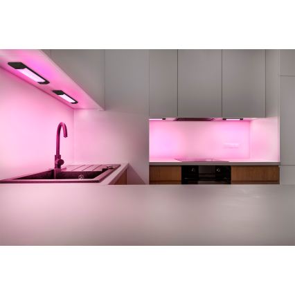 Osram - LED RGBW dimbare onderbouwarmatuur met bewegingssensor LINEAR EDGE LED/4W/230V 30 cm zwart + afstandsbediening
