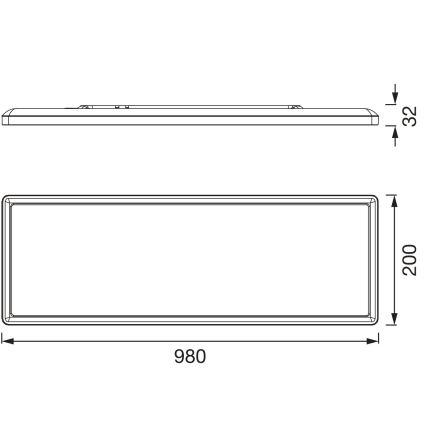 Osram - LED RGBW dimbare plafondlamp SMART+ PLANON LED/40W/230V 2800-6500K 98x20 cm Wi-Fi IP54 wit