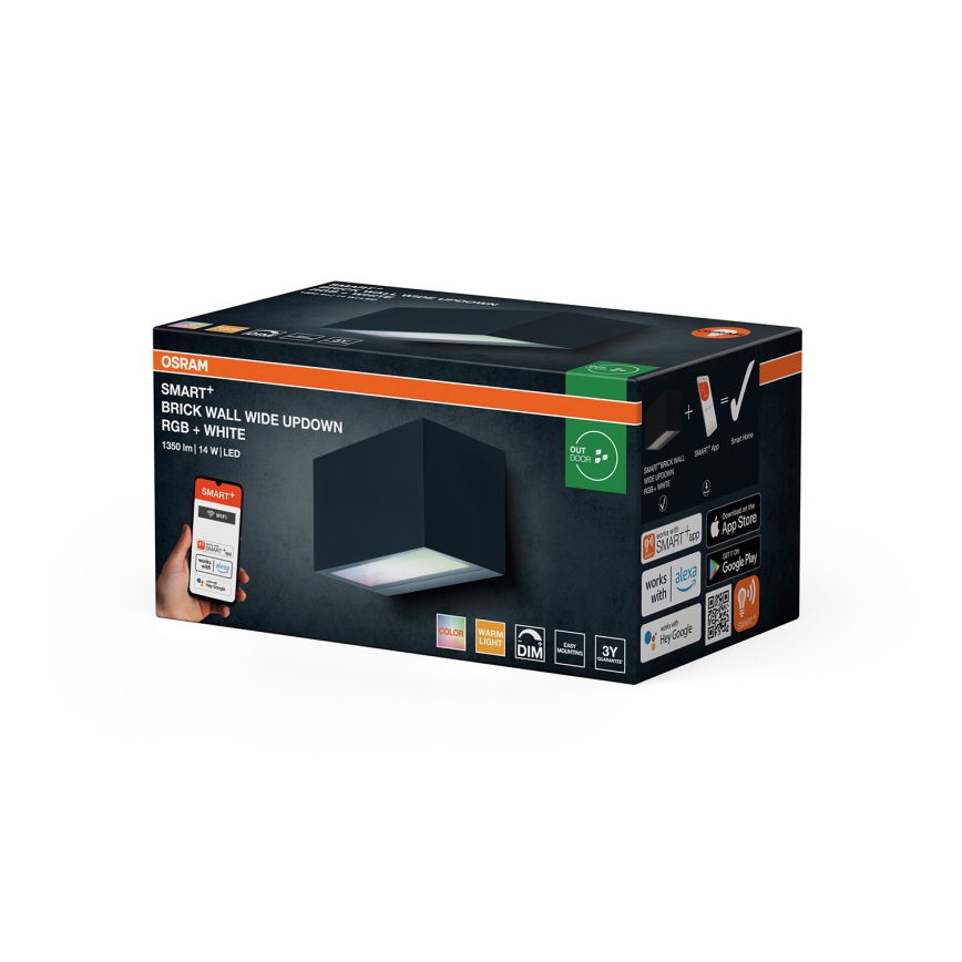 Osram - LED RGBW Dimbare buitenwandlamp SMART+ BRICK LED/14W/230V IP44 Wi-Fi