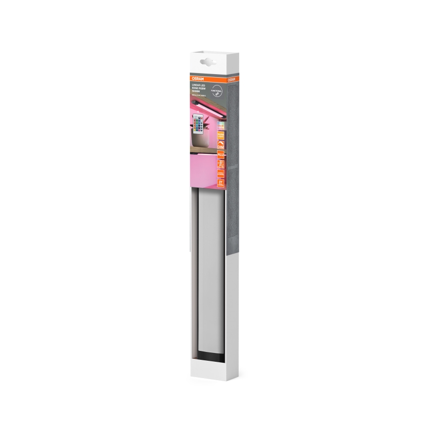Osram - LED RGBW dimbaar onderbouwarmatuur met bewegingssensor LINEAR EDGE LED/8W/230V 50 cm zwart + afstandsbediening