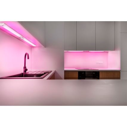 Osram - LED RGBW dimbaar onderbouwarmatuur met bewegingssensor LINEAR EDGE LED/8W/230V 50 cm wit + afstandsbediening