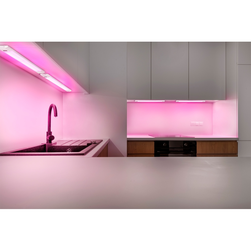 Osram - LED RGBW dimbaar onderbouwarmatuur met bewegingssensor LINEAR EDGE LED/8W/230V 50 cm wit + afstandsbediening
