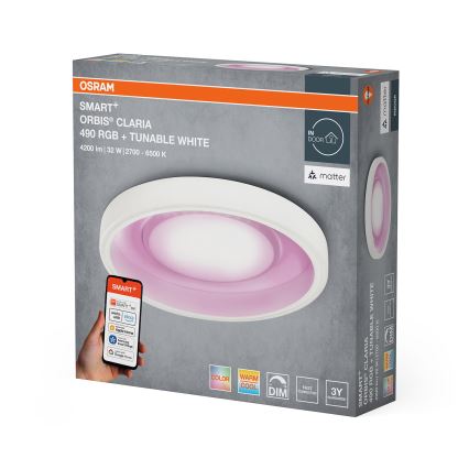 Osram- LED RGBW dimbare plafondlamp SMART+ CLARIA LED/32W/230V Ø 49 cm 2700-6500K Wi-Fi