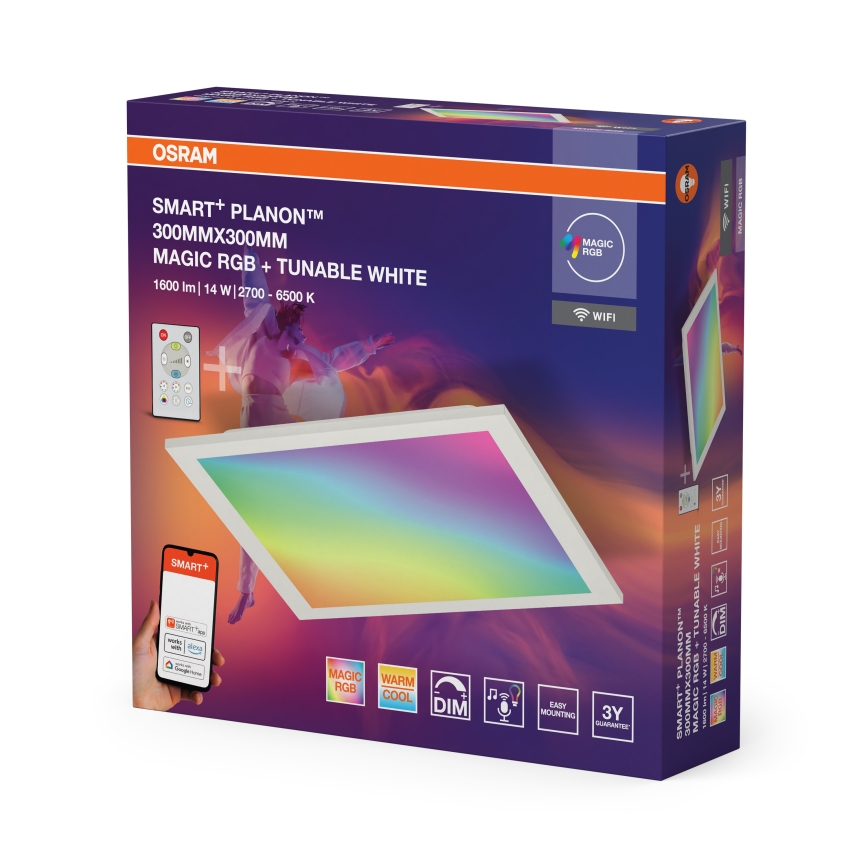 Osram - LED RGBW Dimbare plafondlamp SMART+ MAGIC LED/14W/230V 2700-6500K 30x30 cm Wi-Fi + afstandsbediening