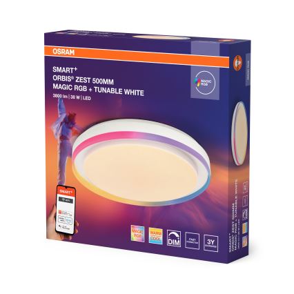 Osram - LED RGBW dimbare plafondlamp SMART+ MAGIC LED/38W/230V Ø 49 cm wit 2700-6500K Wi-Fi