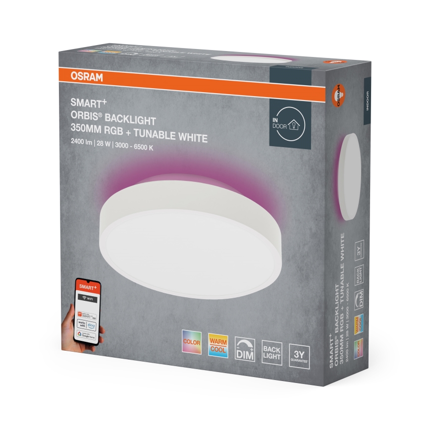 Osram - LED RGBW dimbare plafondlamp SMART+ ORBIS LED/28W/230V Ø 35 cm 2700-6500K Wi-Fi