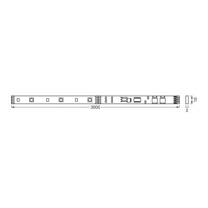 Osram - LED RGBW dimbare strip FLEX 3m LED/10W/230V + afstandsbediening
