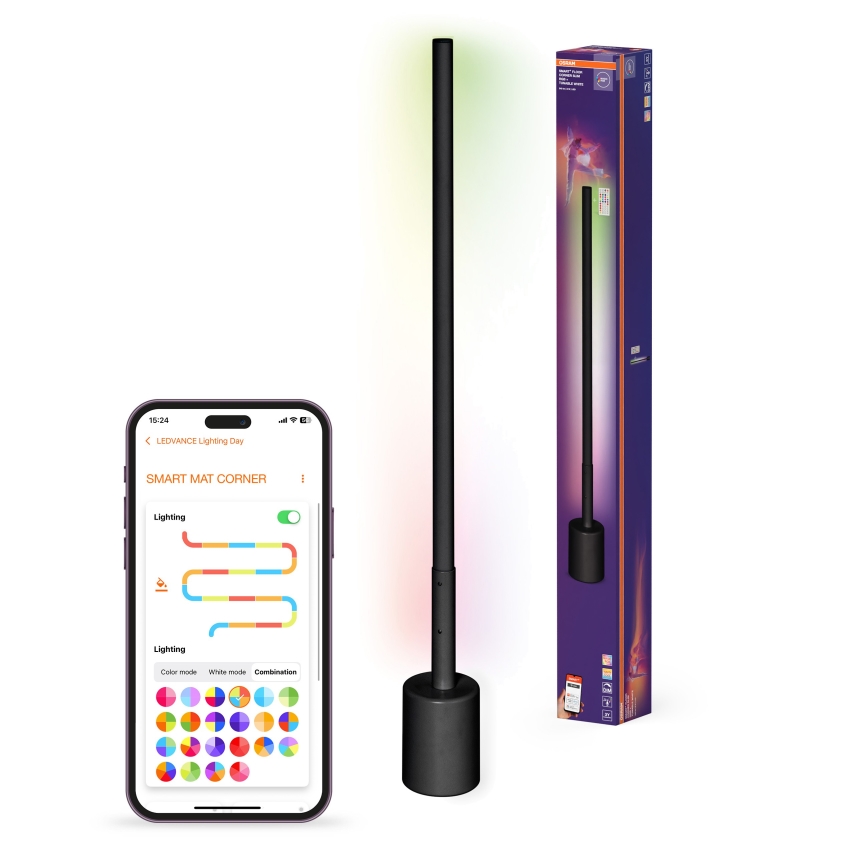 Osram - LED RGBW Dimbare vloerlamp SMART+ FLOOR LED/8W/230V 2700-6500K Wi-Fi zwart + afstandsbediening