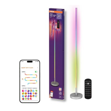 Osram - LED RGBW dimbare vloerlamp SMART+ MAGIC LED/11,5W/230V 2700-6500K zilver Wi-Fi + afstandsbediening