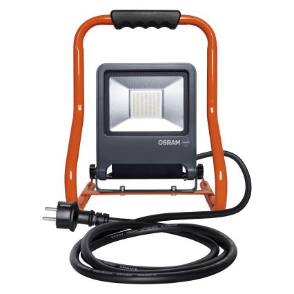 Osram - LED-schijnwerper met beugel en stopcontacten R-STAND LED/50W/230V 4000K IP44 oranje/antraciet