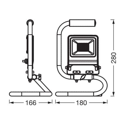 Osram - LED-schijnwerper met beugel S-STAND LED/20W/230V 4000K IP65 antraciet