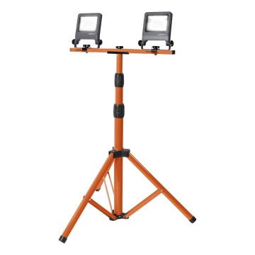 Osram - LED-schijnwerper met houder TRIPOD 2xLED/20W/230V 4000K IP65 oranje/antraciet