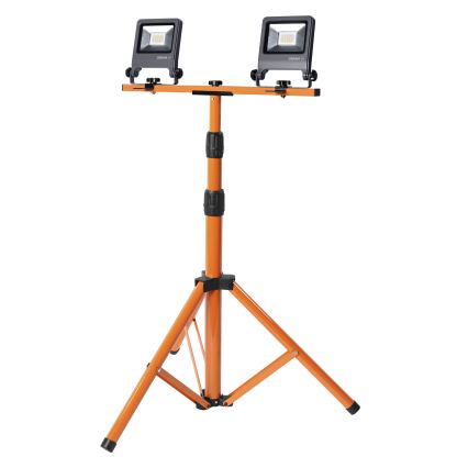 Osram - LED-schijnwerper met houder TRIPOD 2xLED/20W/230V 4000K IP65 oranje/antraciet
