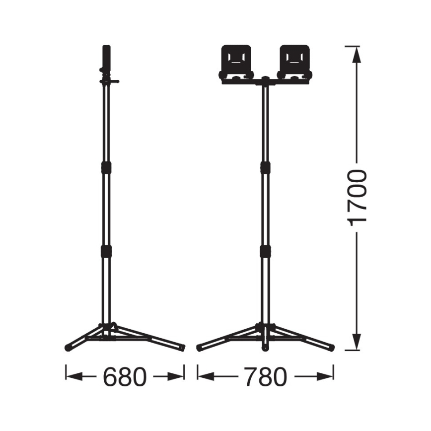 Osram - LED-schijnwerper met houder TRIPOD 2xLED/20W/230V 4000K IP65 oranje/antraciet