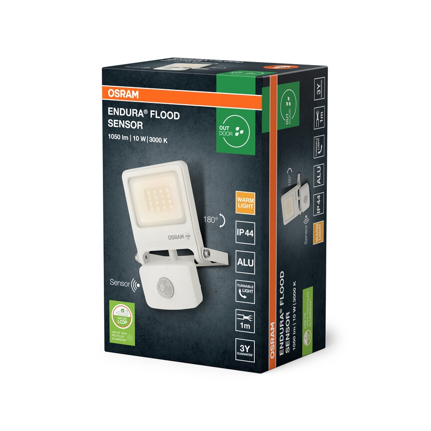 Osram - LED-schijnwerper met sensor ENDURA LED/10W/230V 3000K IP44