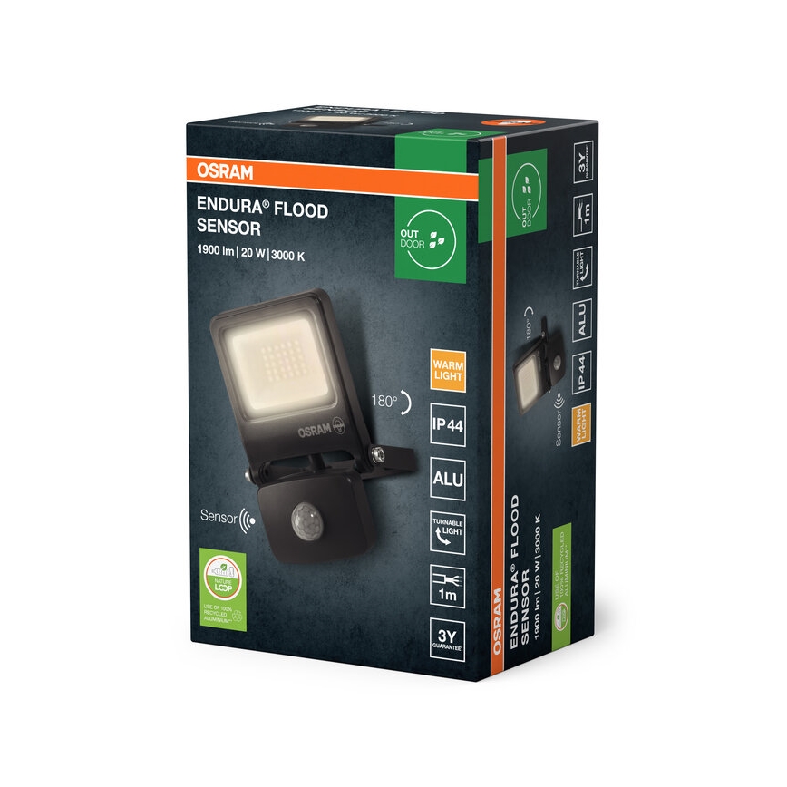 Osram - LED-schijnwerper met sensor ENDURA LED/20W/230V 3000K IP44