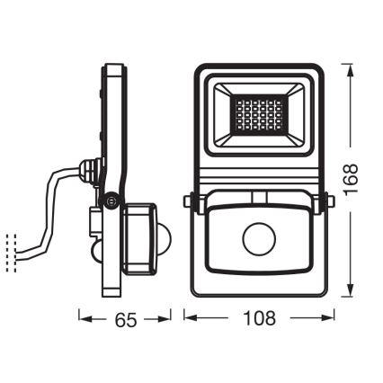 Osram - LED-schijnwerper met sensor ENDURA LED/20W/230V 3000K IP44