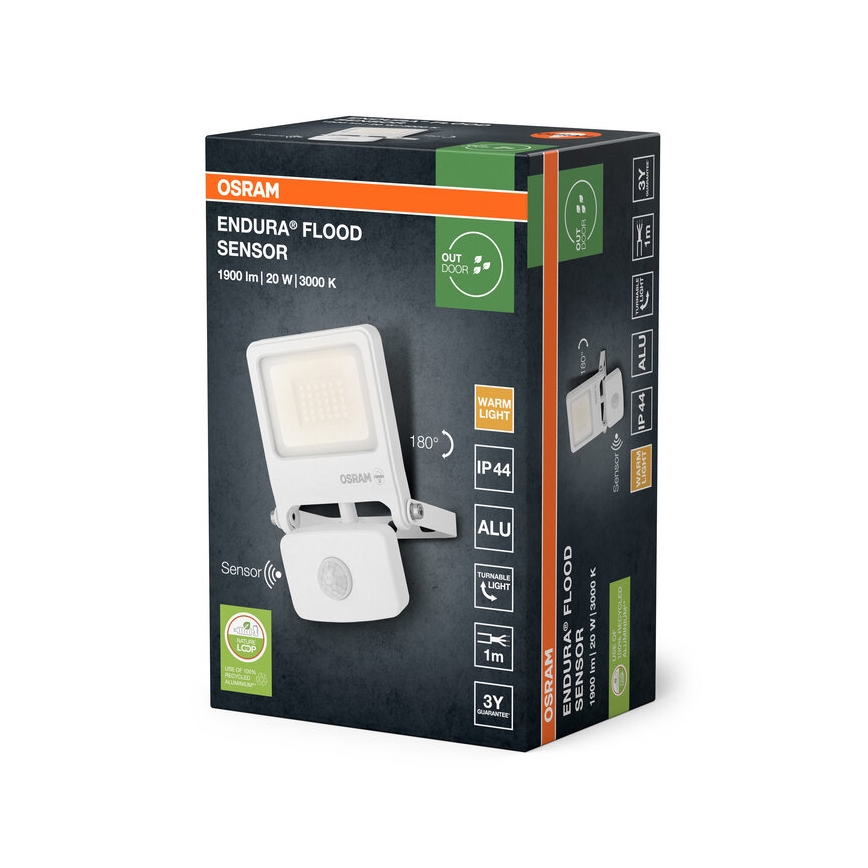 Osram - LED-schijnwerper met sensor ENDURA LED/20W/230V 3000K IP44