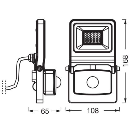 Osram - LED-schijnwerper met sensor ENDURA LED/20W/230V 3000K IP44