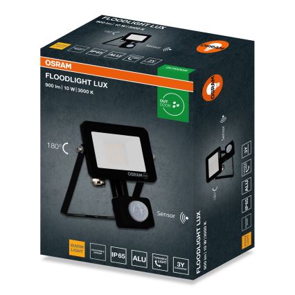 Osram - LED-schijnwerper met sensor FLOODLIGHT LED/10W/230V 3000K IP65